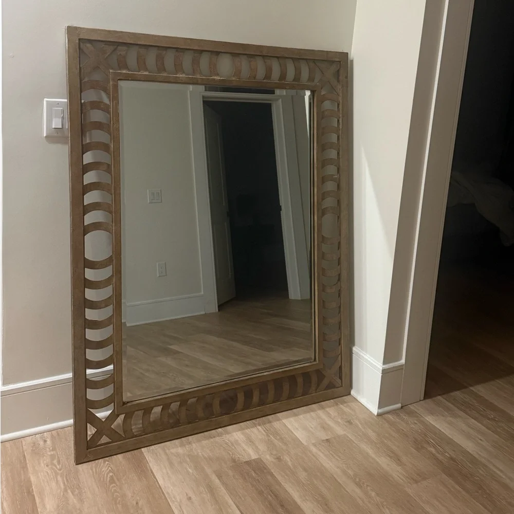 Maison Martin Margiela Brown Carved Wood Wall Mirror